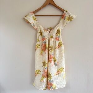 NWT American Eagle‎ Textured Floral Open-Back Mini Dress XS